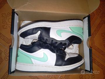 Air Jordan 1 low GS nera è verde acqua taglia 36