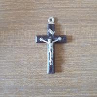 Crocifisso marrone e giallo 2x3cm