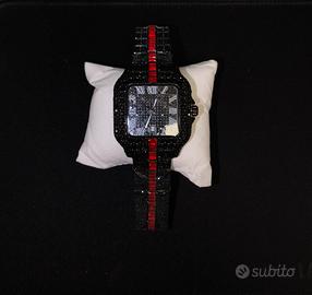 Orologio Iced Out rosso/nero