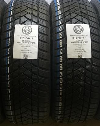 4 GOMME 215 60 17 GT RADIAL A68500