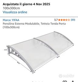 Tettoia per porta finestra giardino e finestra