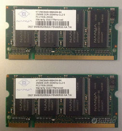 Ram 2x 256MB DDR - 333MHz - CL2,5 PC2700S