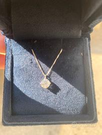 Collana con punto luce diamante naturale da 0.61 c