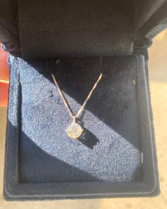 Collana con punto luce diamante naturale da 0.61 c
