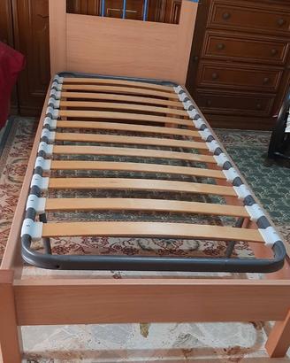 NUOVISSIMO letto singolo con rete doghe in legno 
