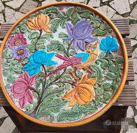 Deruta ceramica altorilievo piatto vintage