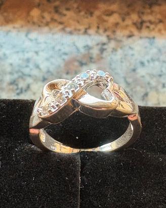 Anello argento sterling 925 con zirconi