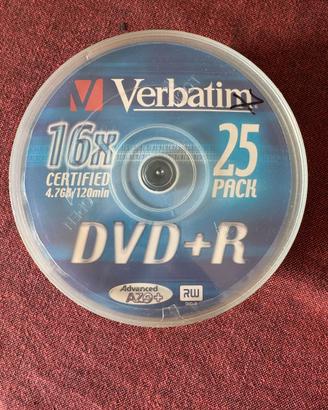 Verbatim Spindle 25 Dvd+R 4,7Gb 16X certificati
