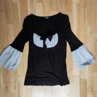 Maglia Sinèquanone a tre quarti nero e bianco