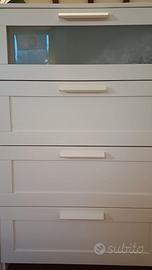 Cassettiera bianca con 4 cassetti
