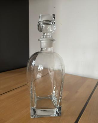 Bottiglia da liquore in cristallino soffiato
