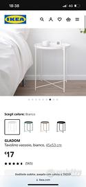 Ikea Gladom tavolino bianco