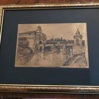 Quadro - Litografia dorata Porta Portello Padova
