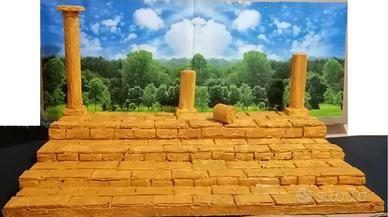 Diorama espositivo tempio in rovina x action fig