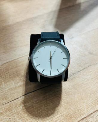 OROLOGIO UOMO QUADRANTE BIANCO CINTURINO NERO