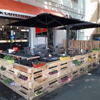 ombrellone doppio + 4 zavorre in cemento