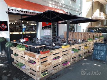 ombrellone doppio + 4 zavorre in cemento