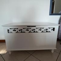 Cassapanca Baule Jersey Bianco in Legno