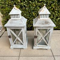 Coppia Lanterne per candele bianche  40x17