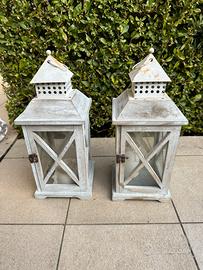 Coppia Lanterne per candele bianche  40x17