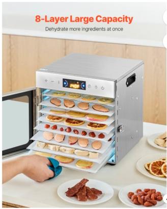 Essiccatore vevor 8 vassoi acciaio inox 400w