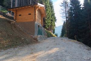 Baita al grezzo con bosco