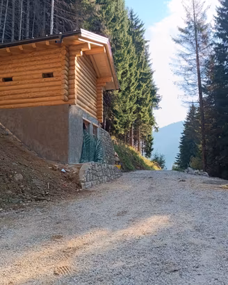 Baita al grezzo con bosco