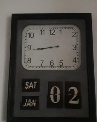 Orologio datario da parete in legno Roche Bobois