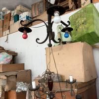 Lampadario in ferro battuto