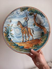 piatto decorato a mano don chiscotte 