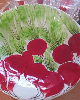 Piatti ESTE ceramica artigianale con ravanelli 
