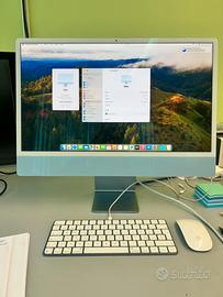 Imac 24 Blu m3/8gb/256gb Garanzia 1 anno