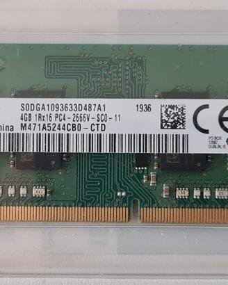 3 moduli RAM da 4gb DDR4 SO‑DIMM per notebook