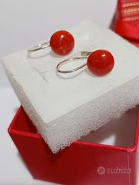 orecchini argento con corallo 