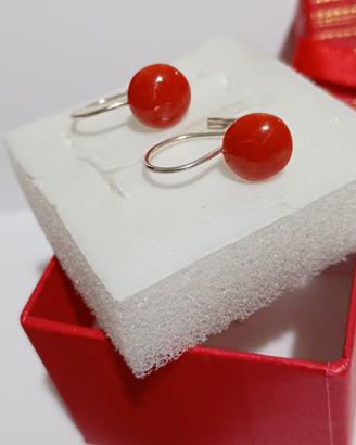 orecchini argento con corallo 