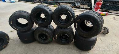 Cerchi kart crg magnesio con gomme rain/slick