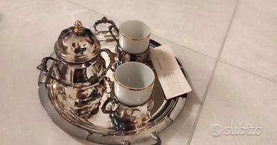 Set 2 tazzine con zuccheriera e vassoio