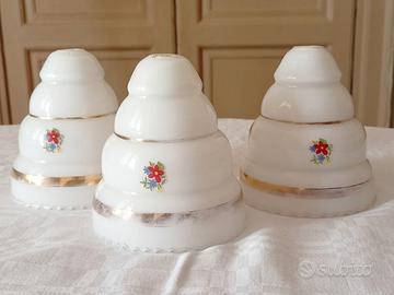 Lotto Tre ricambi in vetro antichi