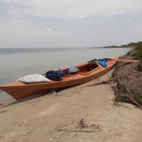 Kayak canoa in legno stile Greenland