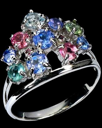 Anello in Argento, Placato Oro, Gemme Naturali