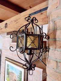 lampadario d'epoca in ferro battuto 