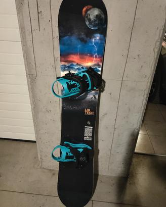 Tavola da snowboard Libtech con attacchi Union 