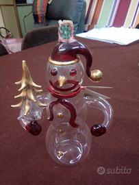 BOTTIGLIA PER LIQUORI VETRO MURANO BABBO NATALE V.