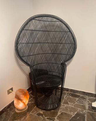 Sedia Peacock in vimini