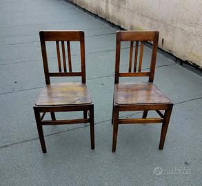 coppia di Sedie in Noce anni 800