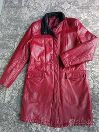 Trench donna vintage in vera pelle 