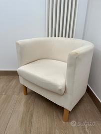 Poltrona panna beige in tessuto