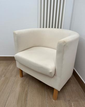 Poltrona panna beige in tessuto