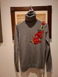 dolcevita grigio donna XS fiori