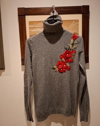 dolcevita grigio donna XS fiori
